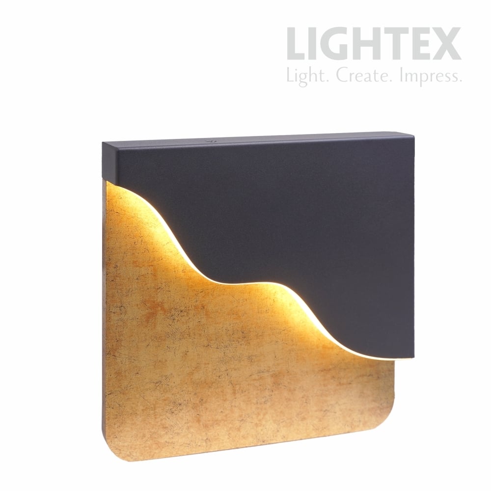 LED аплик Lightex Flow 6 W черен + състарено злато