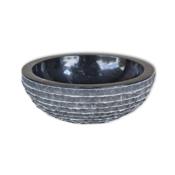 Мраморен полиран умивалник за баня от естествено дърво Marble bowl polish black