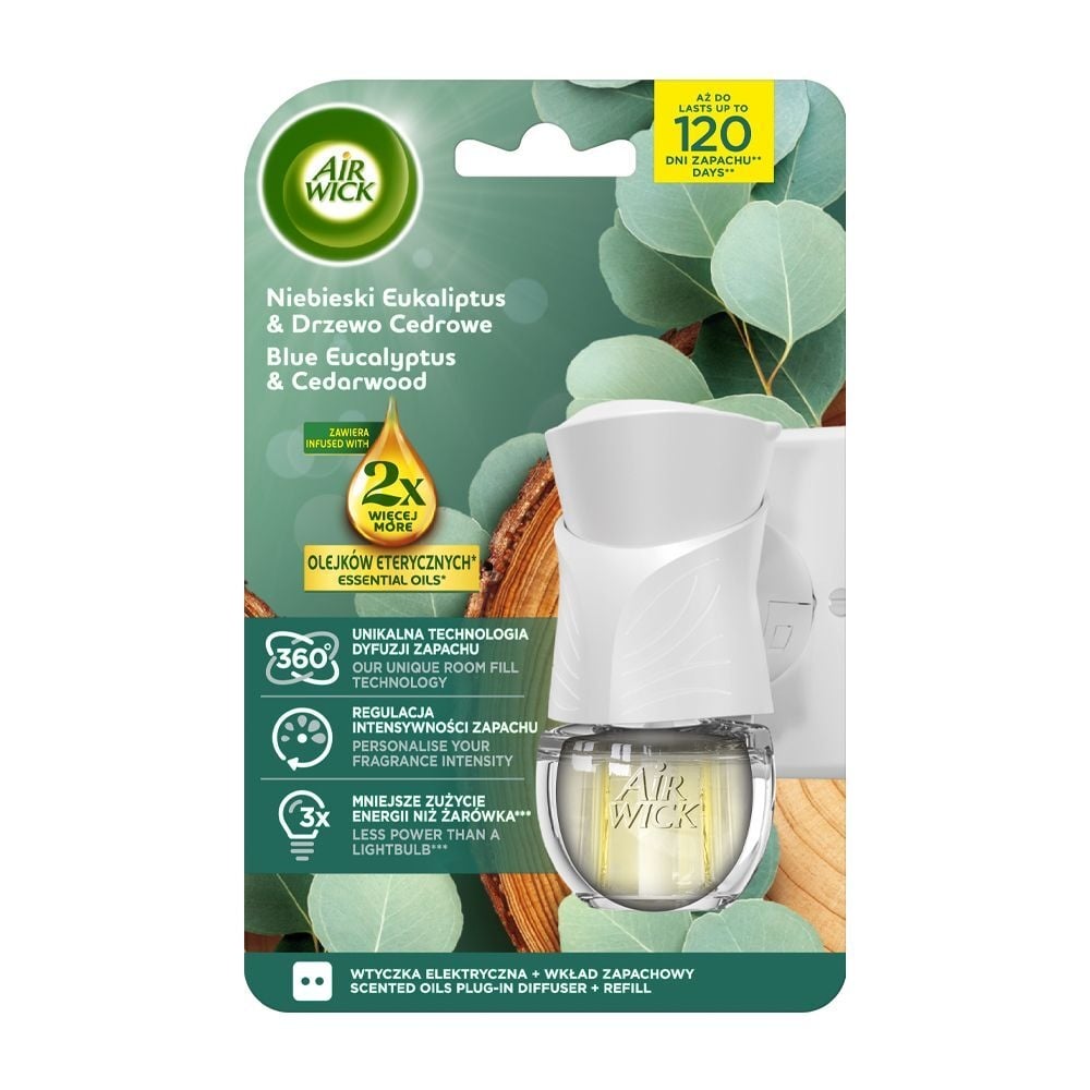 Електрически ароматизатор + пълнител Air Wick Extra Oils Кедър и евкалипт 19мл