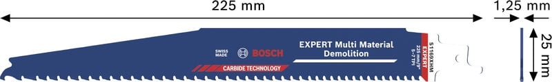 Нож за саблен трион BOSCH EXPERT Multi Material Demolition S1169XHM 1бр. 225MM