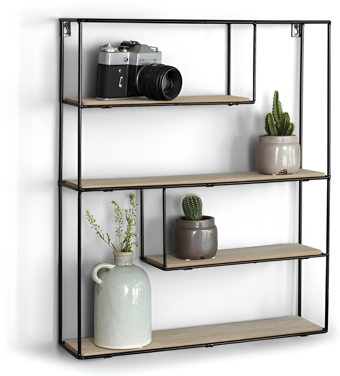 Етажерка с 4 рафта Lifa Living Bilbao 55х45х11см метал+дърво