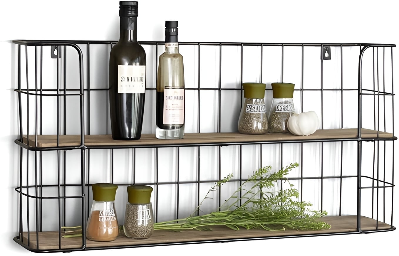 Етажерка с 2 рафта Lifa Living Malaga 67х34х15см метал