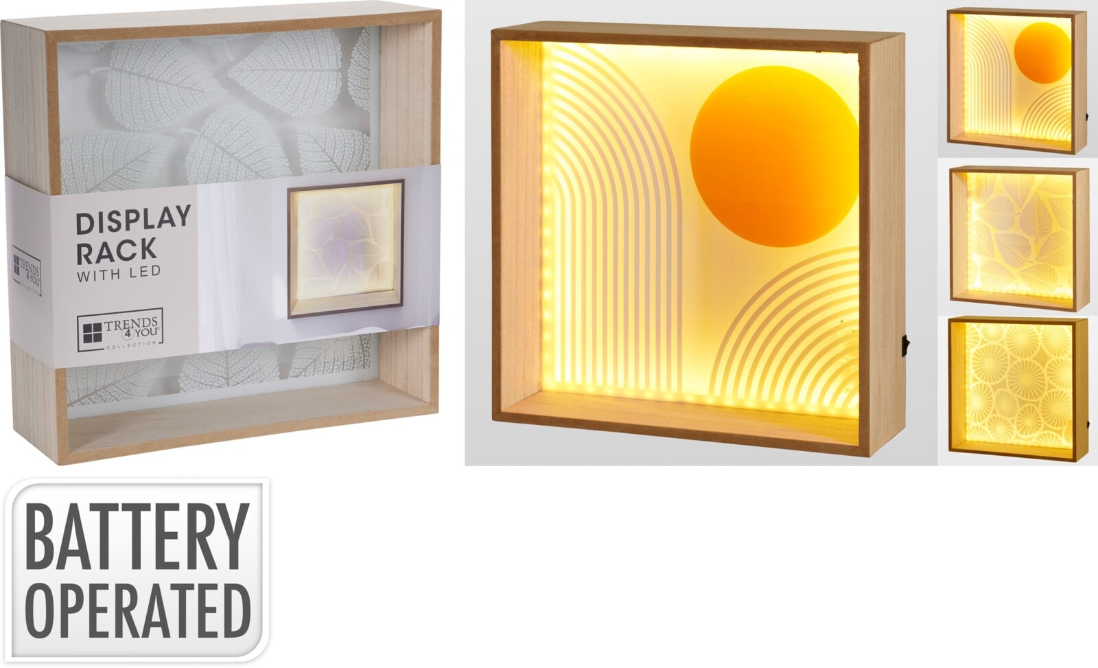 Етажерка Cube с LED осветление и декорация 30х10х30см микс