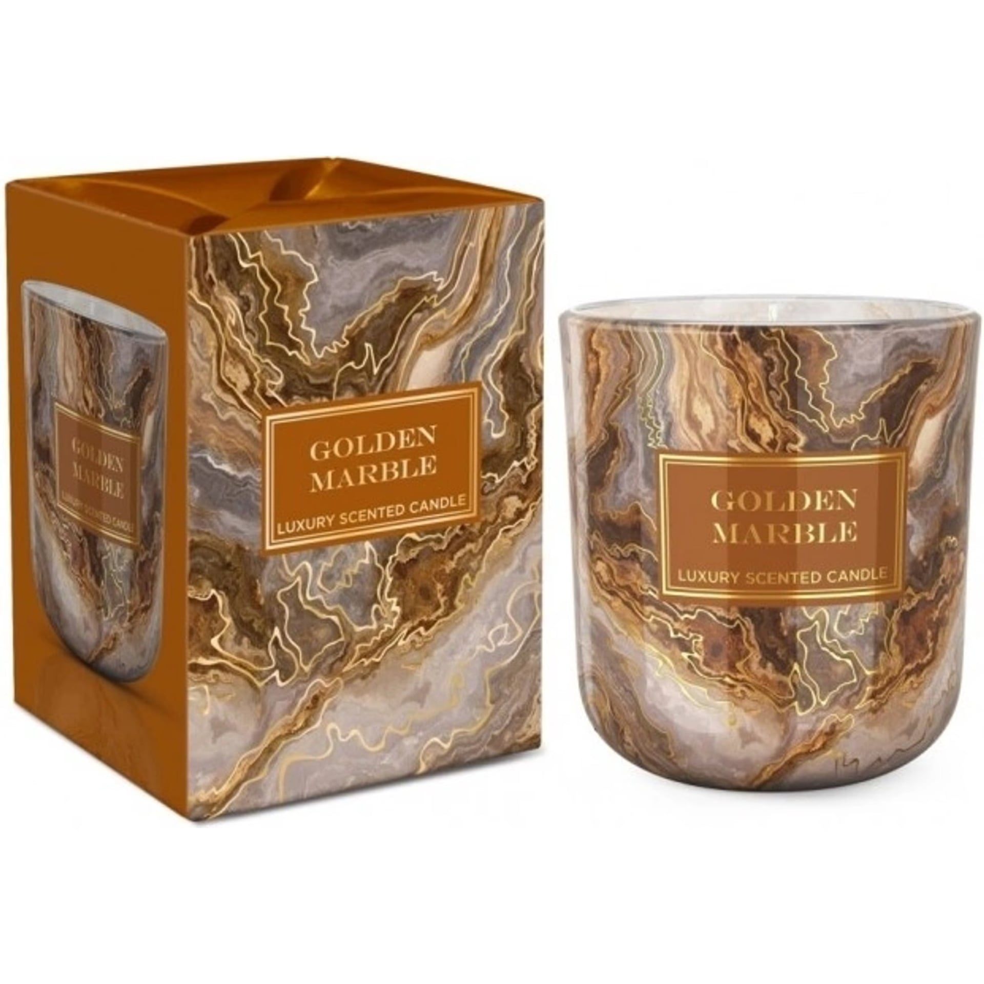 Свещ в чаша Golden Marble 150г 