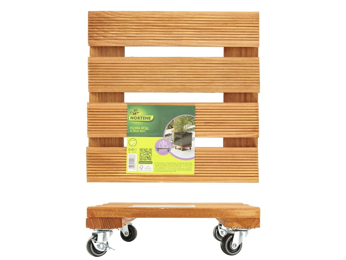 Мобилна квадратна поставка за цветя Flora Roll Lasure 30x30см