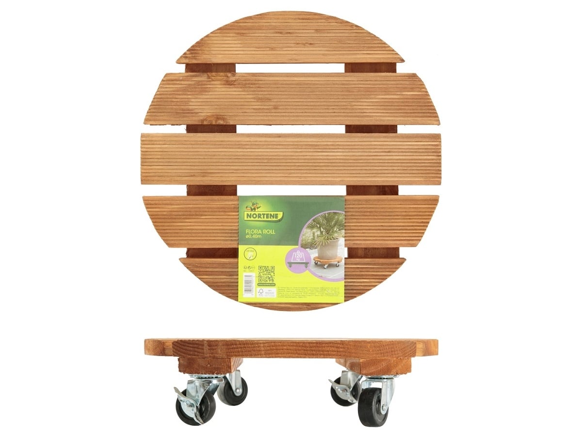 Мобилна кръгла поставка за цветя Flora Roll Lasure ф40см  