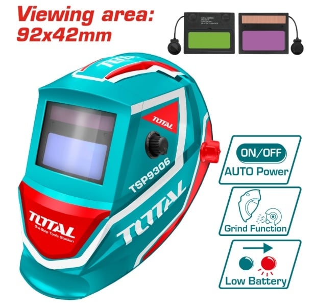 Маска за заваряване TOTAL, AUTO, UV/IR, 92x42 mm