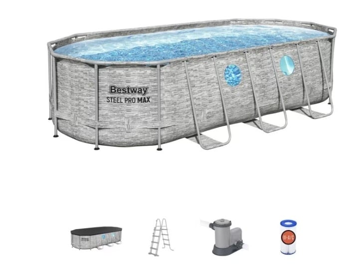 Сглобяем басейн с филтърна помпа Bestway 56716 / 549х274х122см