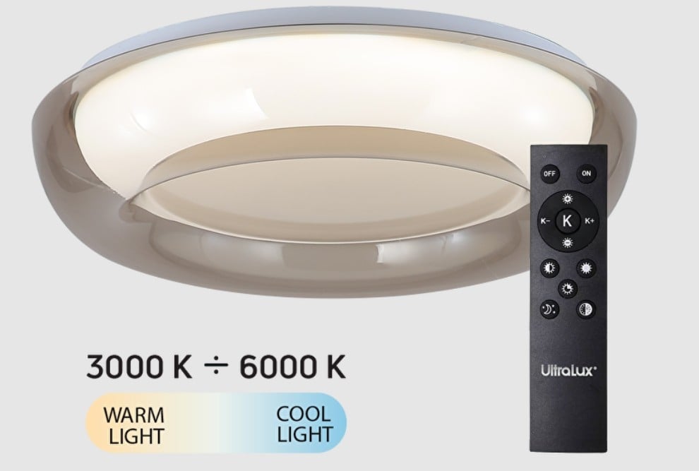 LED димираща CCT плафониера с дистанционно управление Ultralux Capri 72W IP20 SPL5LV72RC