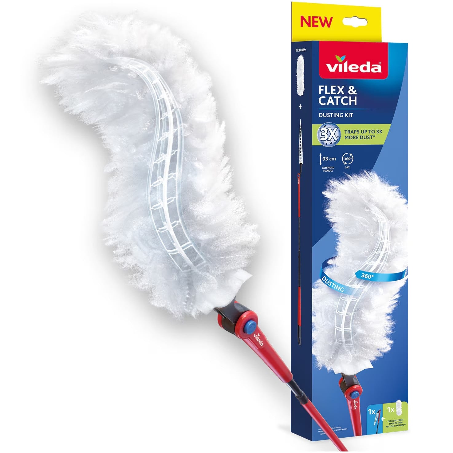 Бърсалка за прах Vileda Flex and Catch с дълга дръжка