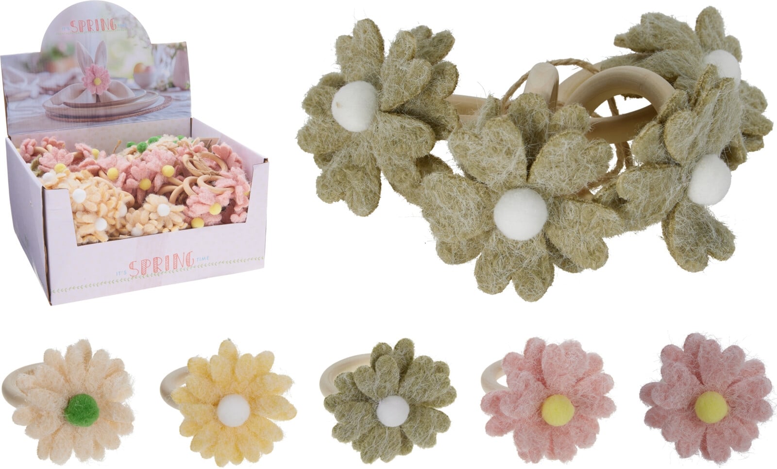 Пръстени за салфетки Flower микс 4 броя