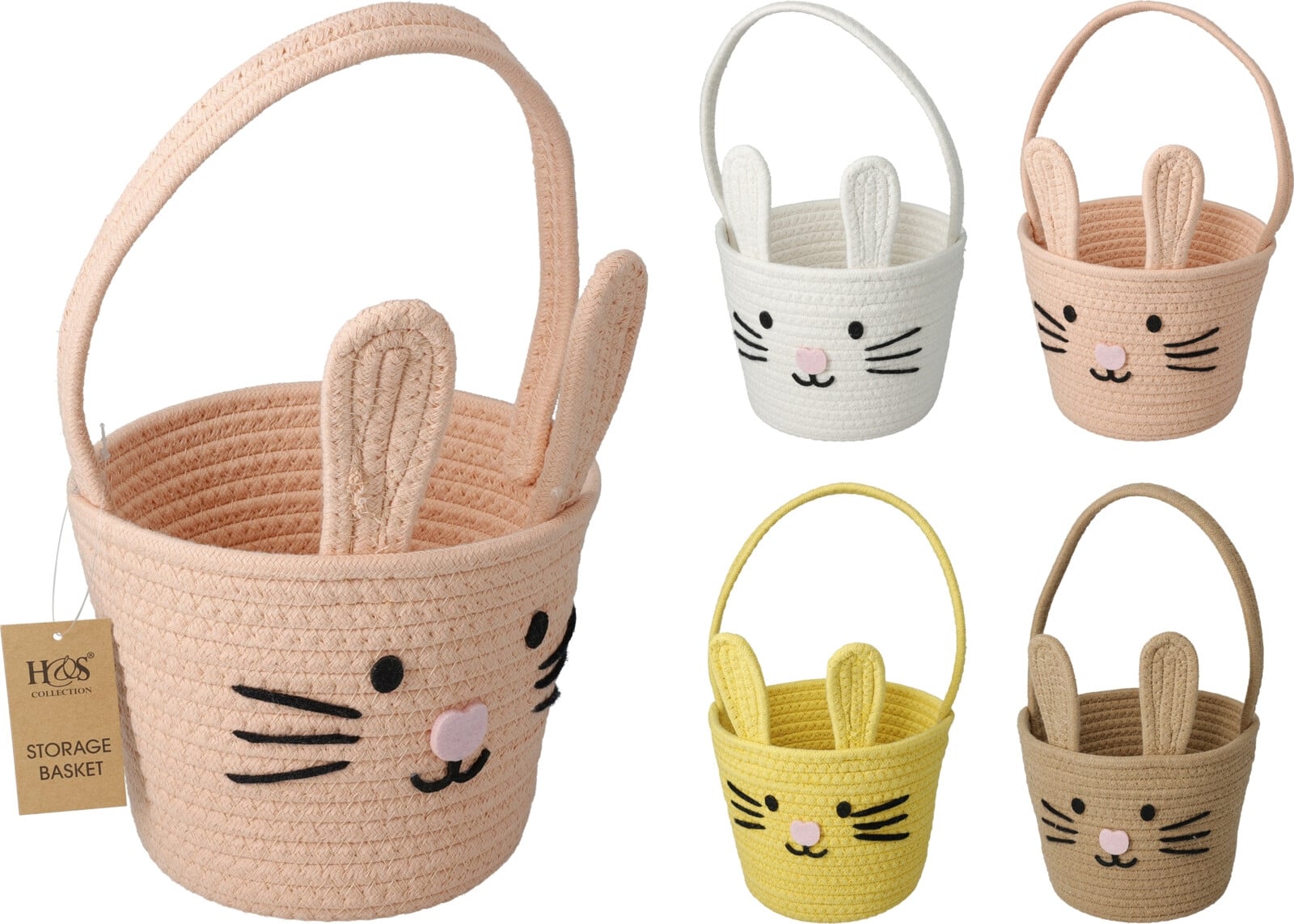 Великденска кошничка Bunny 20х16см микс