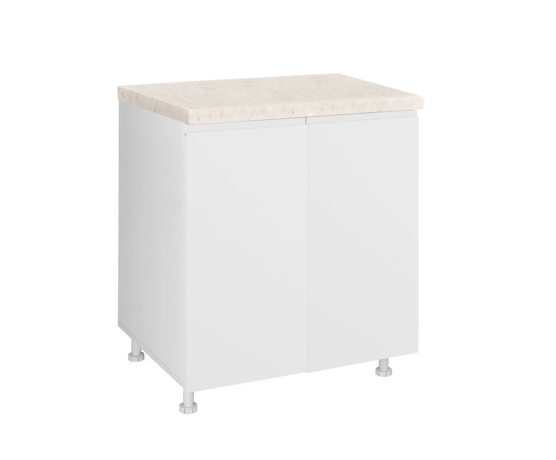 Долен шкаф с две врати и рафт Aura D60 бял