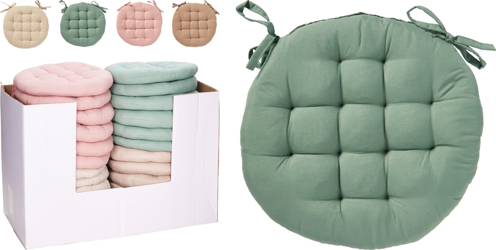Възглавница за стол Pastel Ф40см микс