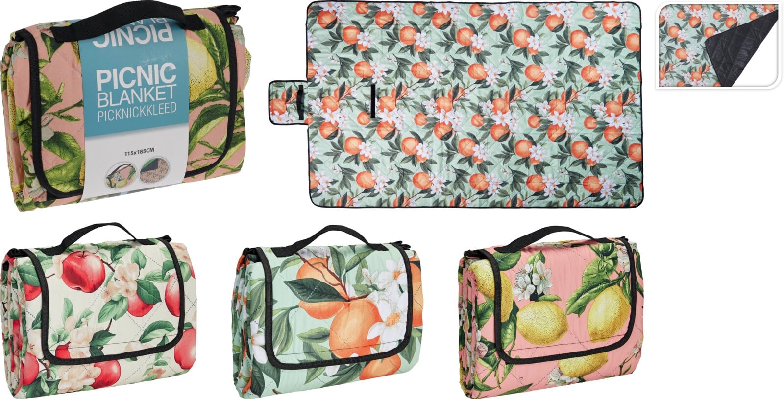 Одеяло за пикник Fruits&Flowers 115х185см микс