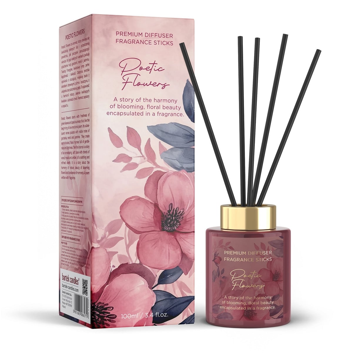 Ароматизатор с пръчици Bartek Candles Poetic Flowers 100 мл