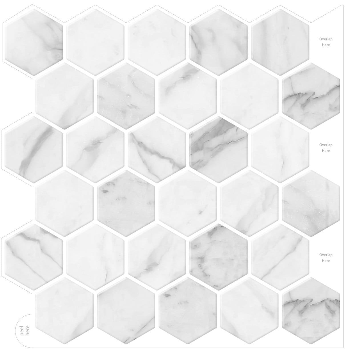 Комплект самозалепващи плочки Honeycomb Gray 7504-2 / 30,5 х 30,5 см 4 броя