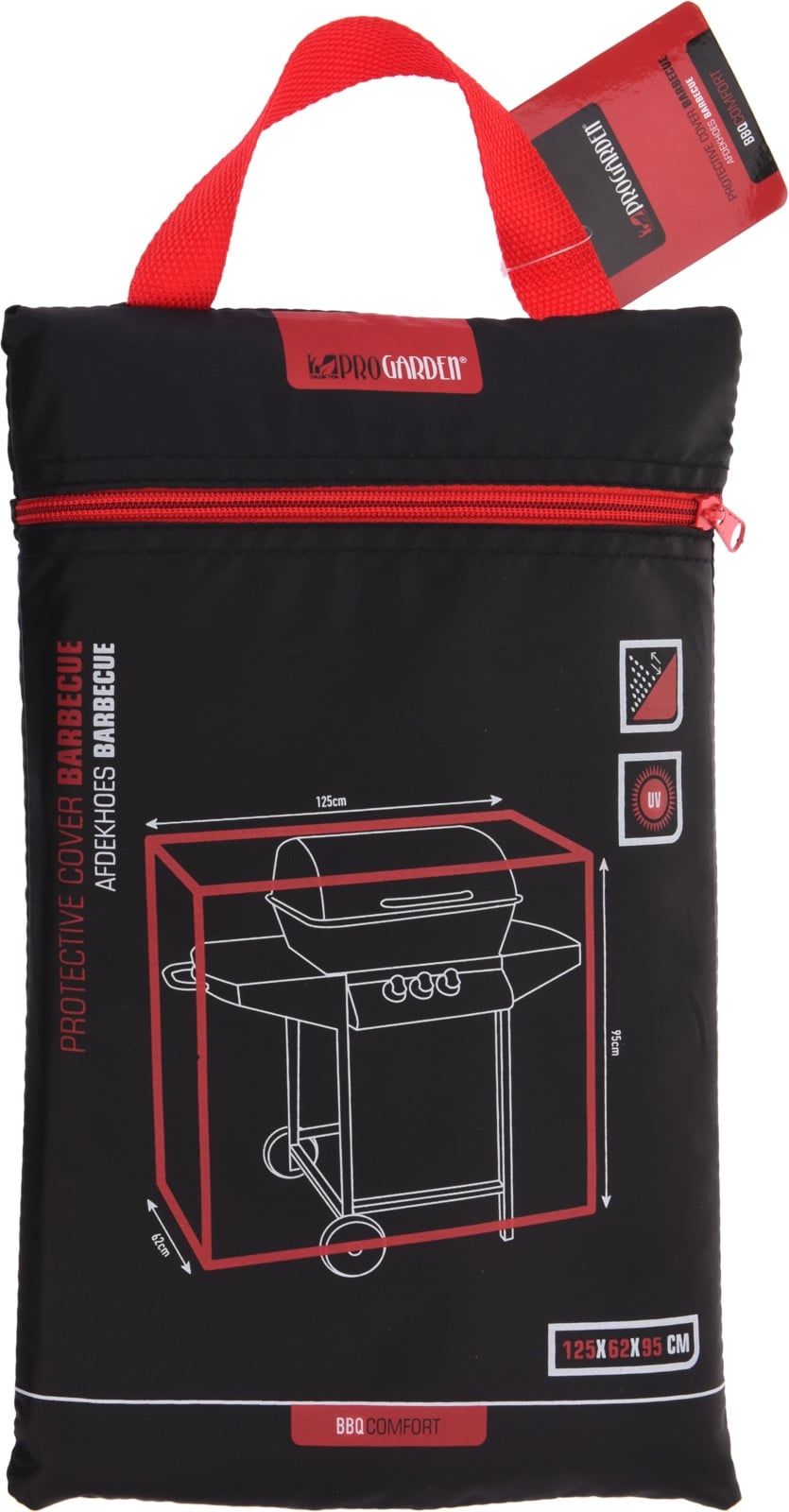 Черно покривало за правоъгълно BBQ FC4630250 / 125х62х95см