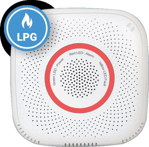 Smart датчик за газ LPG за контакт Shelly GAS бял