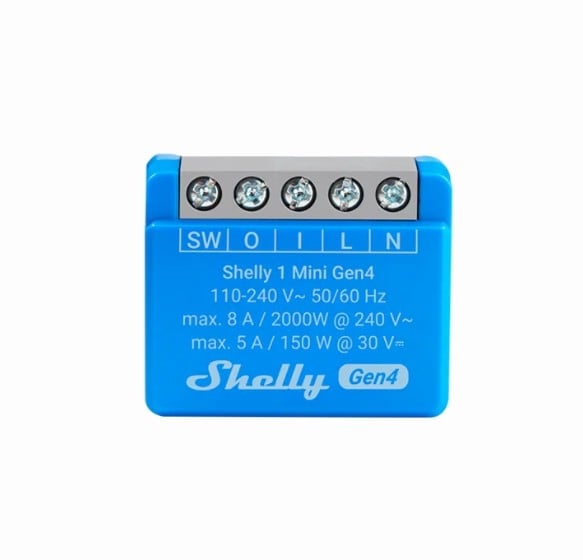 Smart реле Shelly 1 Mini 1 х On/Off 8 A Gen 4 / изисква неутрала