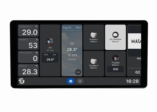 Пулт за управление със Smart реле 1х On/Off 5A Shelly Wall Display X2i черен