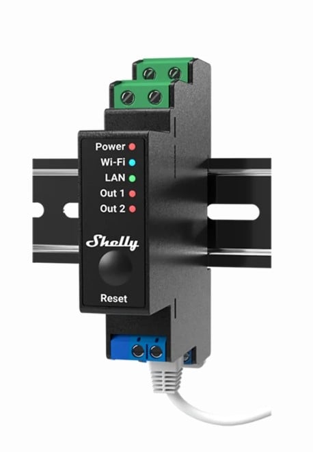Импулсно Smart реле с мерител за DIN монтаж Shelly PRO 2PM 2 On/Off х 16А (25А)
