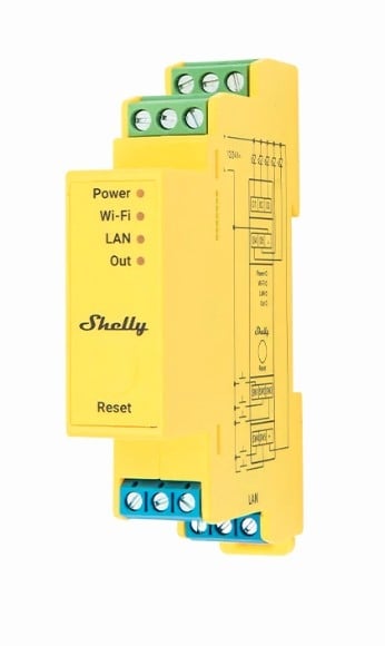 Smart димер за ленти с мерител за DIN монтаж Shelly PRO 5x RGBWW PM