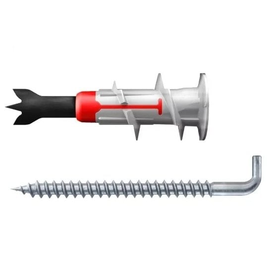Комплект самопробивен дюбел + ъглова кука Fischer DuoBlade WH K NV 545685 / 6 броя