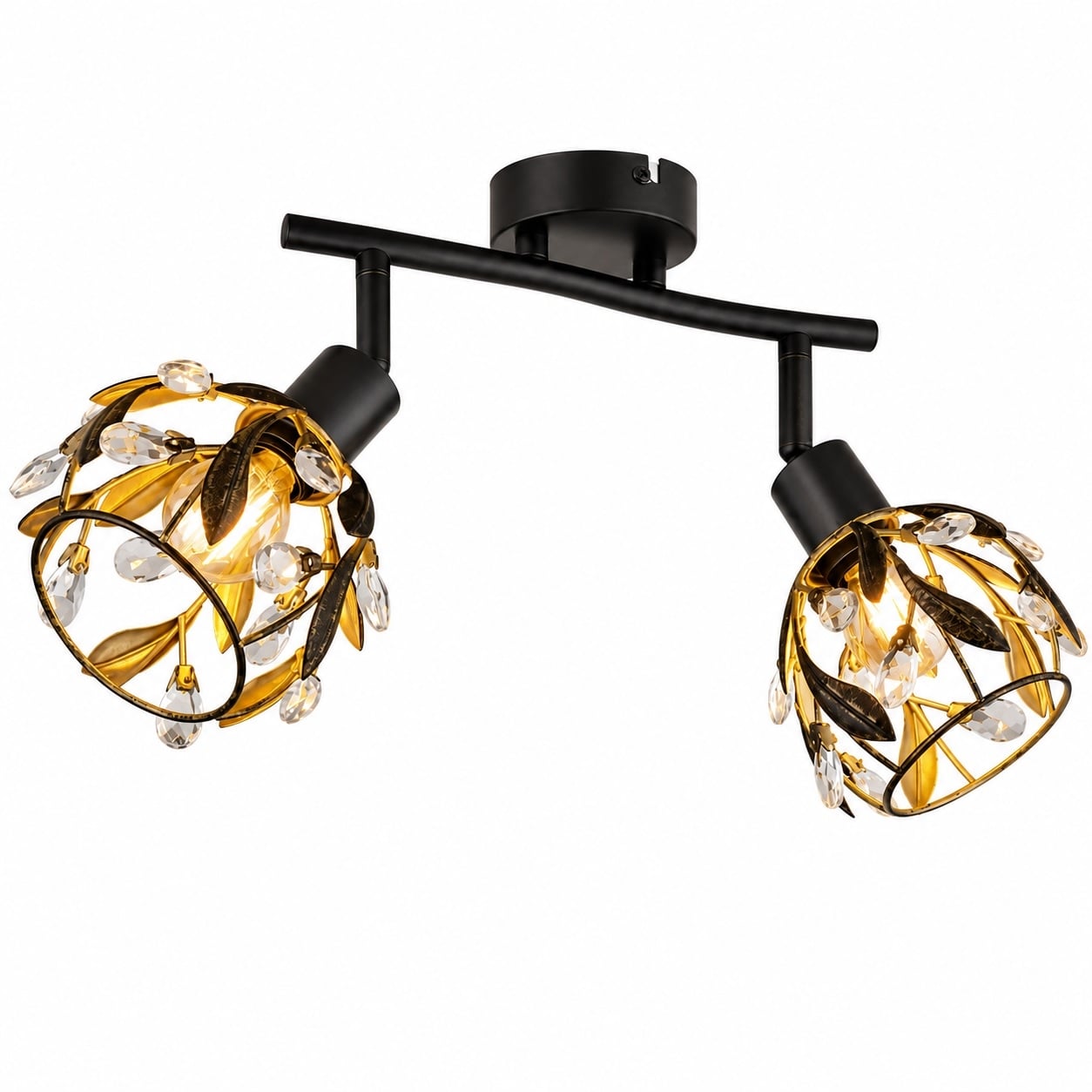 Спот Ziel Lighting Leaf SE-C5046/2 / 2 х 60 W черен / злато