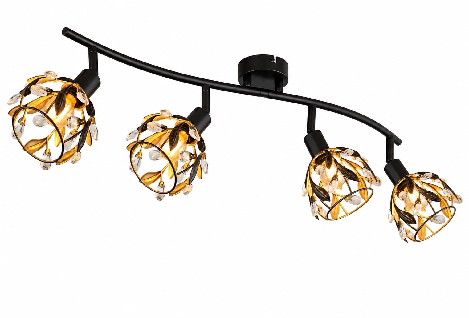Спот Ziel Lighting Leaf SE-C5046/4 / 4 x 60 W черен / злато