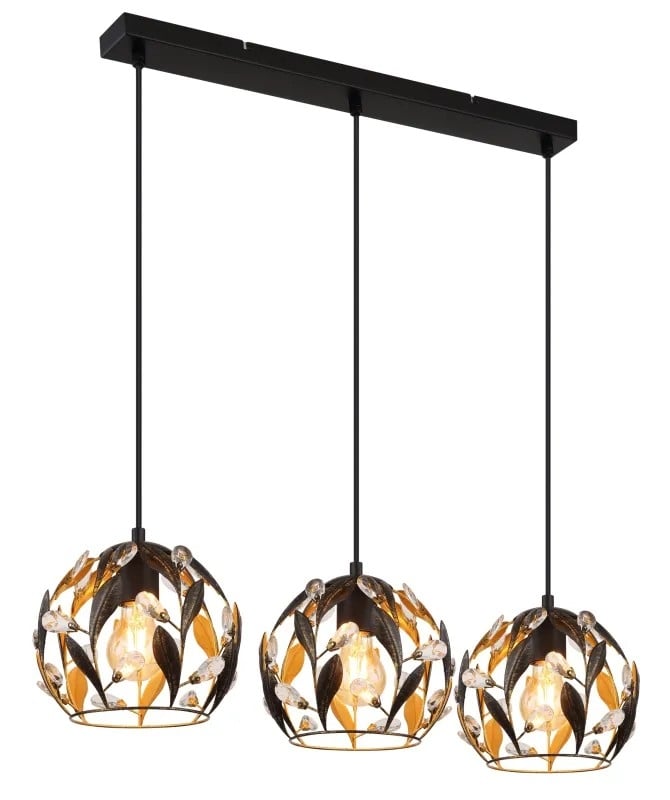 Осветително тяло Ziel Lighting Leaf SE-P5046/3B 3 х 60 W черно / злато