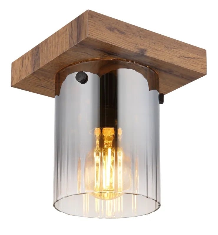 Спот Ziel Lighting Glass SE-C5054/1 / 1 х 60 W черен / дърво