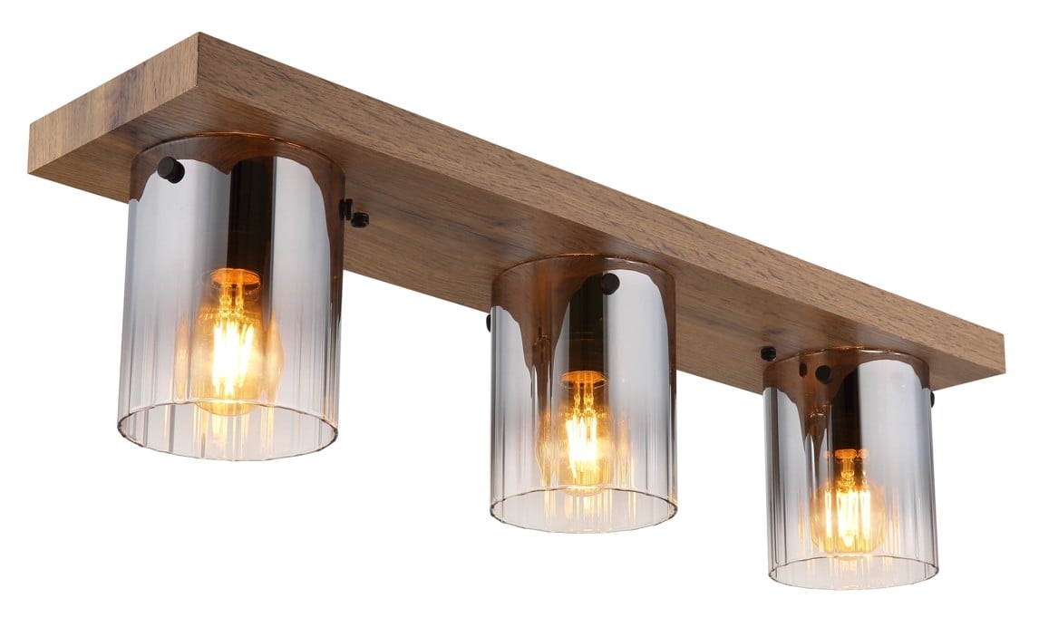Спот Ziel Lighting Glass SE-C5054/3 / 3 х Е27 черен / дърво