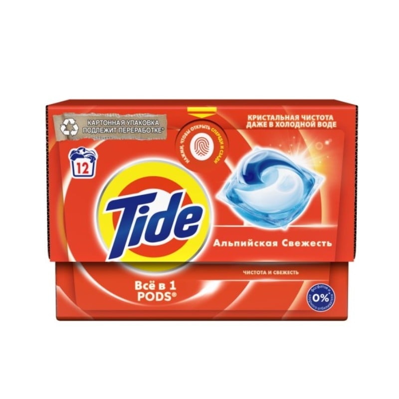 Капсули за пране Tide All in 1 Alpine Fresh 12 броя
