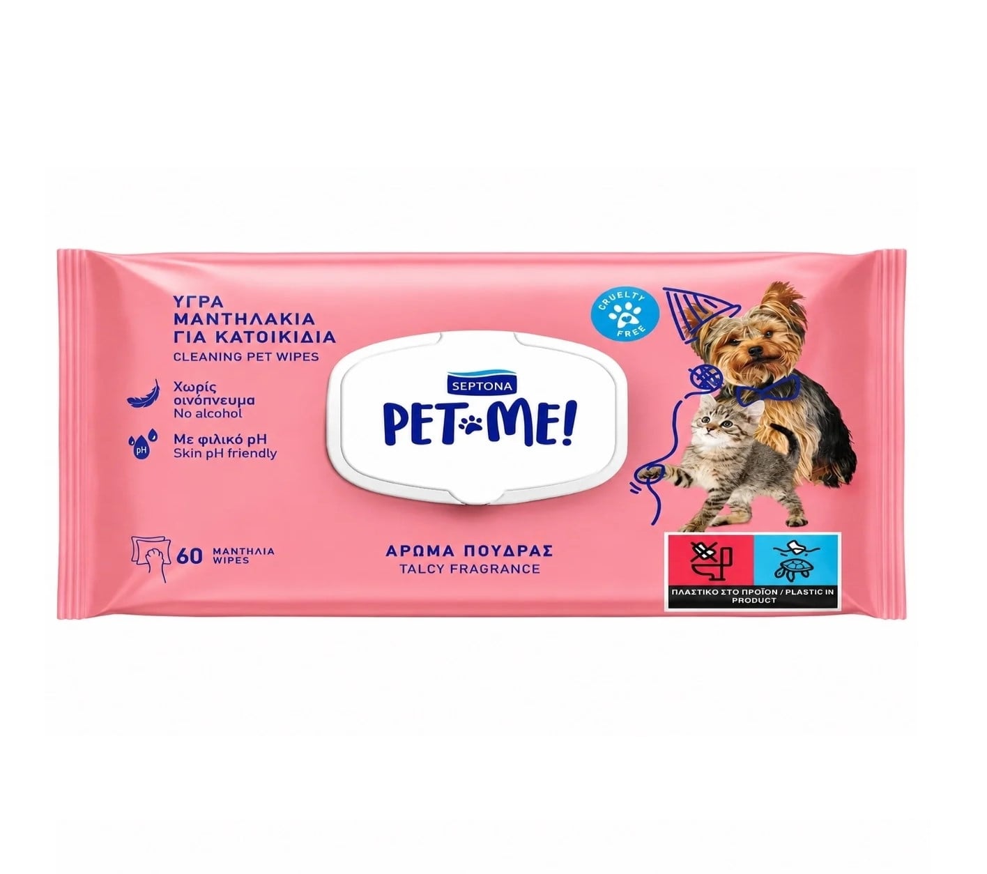 Мокри кърпи за домашни любимци Septona 16 х 20 см 60 броя