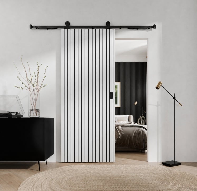Интериорна плъзгаща врата Radex Lamette White 93 x 204 см