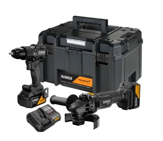 Комплект винтоверт и ъглошлайф DeWalt DCK2223MP2T-QW 18V с 2x5 Ah батерии, зарядно и куфар 