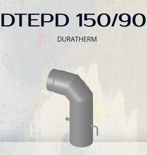 Коляно за димоотвод с ревизионен отвор и клапа Duratherm DTEPD, Ф150, 90°