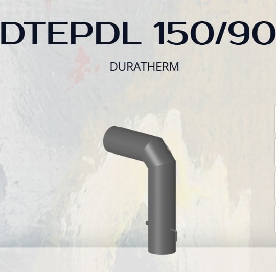 Коляно 90° с ревизионен отвор и клапа за димоотвод Duratherm DTEPDL 150/90° (600