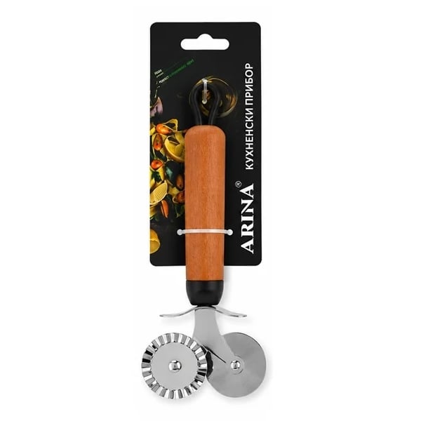 Комбиниран нож за пица и тесто Amberwood Inox 16см 