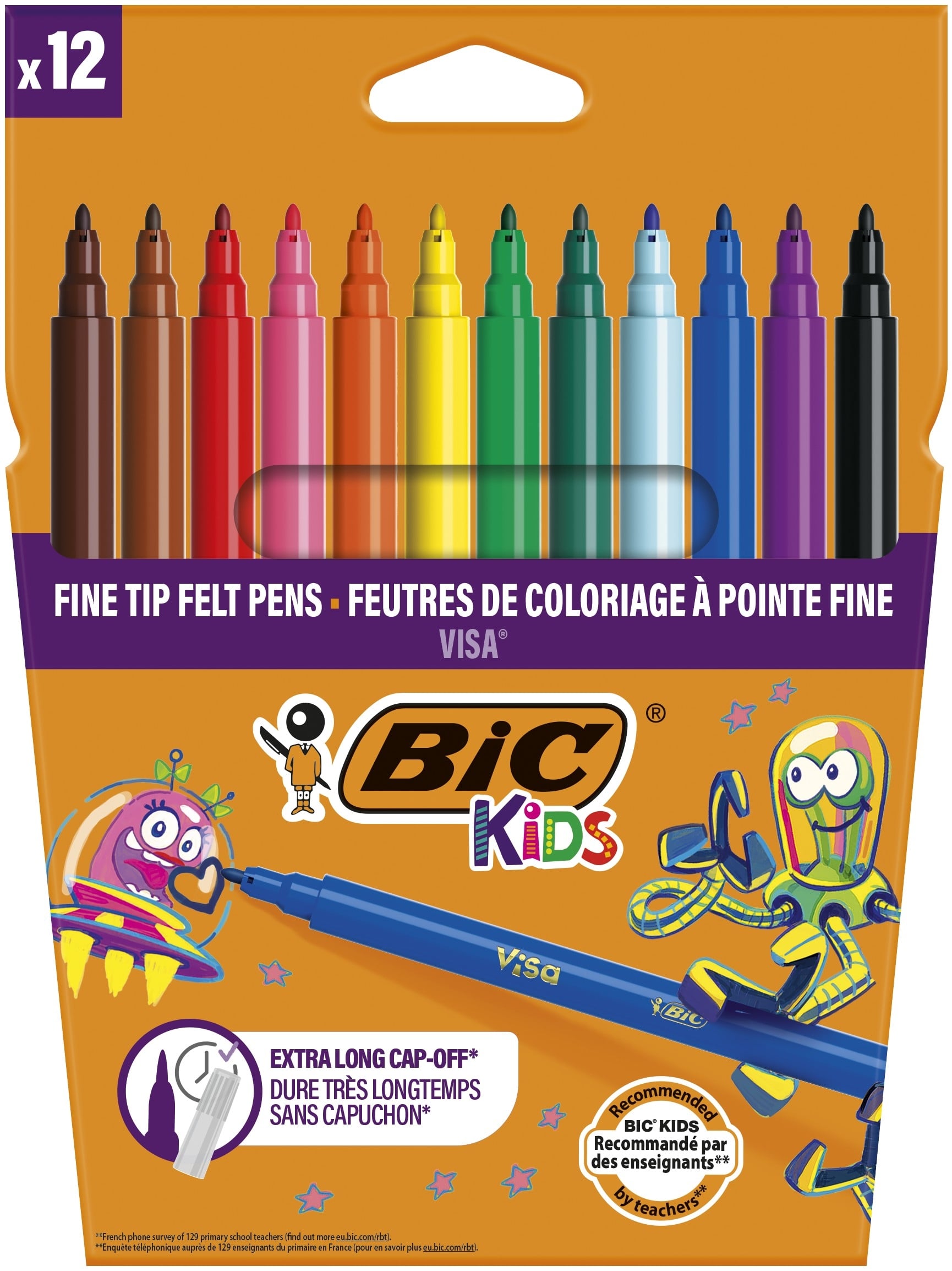 Флумастери BIC Kids Visa 12 цвята