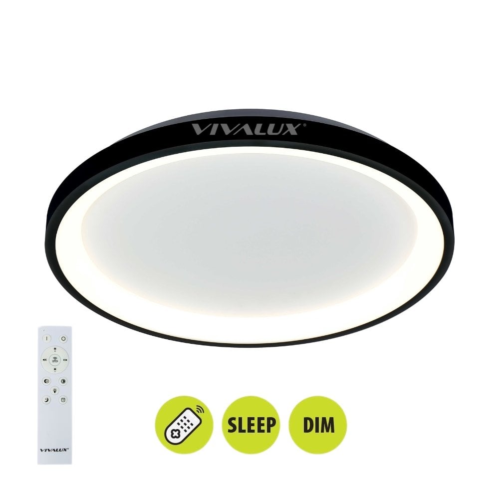 LED плафон Vivalux Alexa-C 60W 3000K-4000K-6000K черен с дистанционно