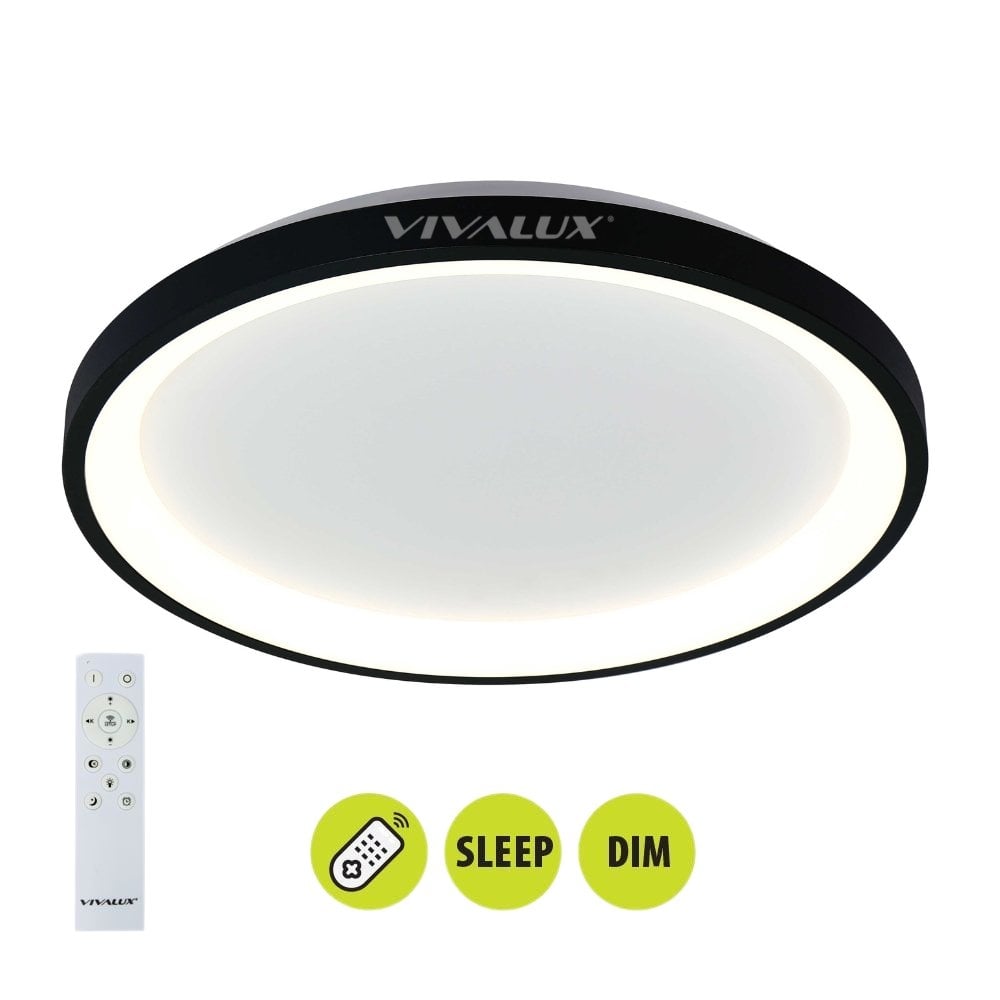 LED плафон Vivalux Alexa-C 80W 3000K-4000K-6000K черен с дистанционно