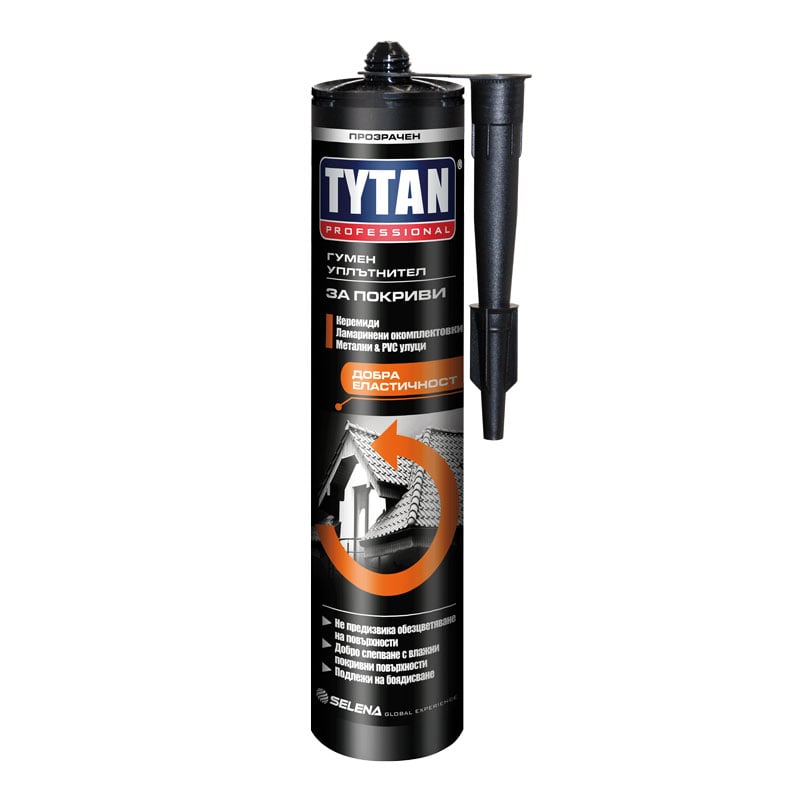 Каучуков уплътнител за покриви Tytan Professional прозрачен 280мл