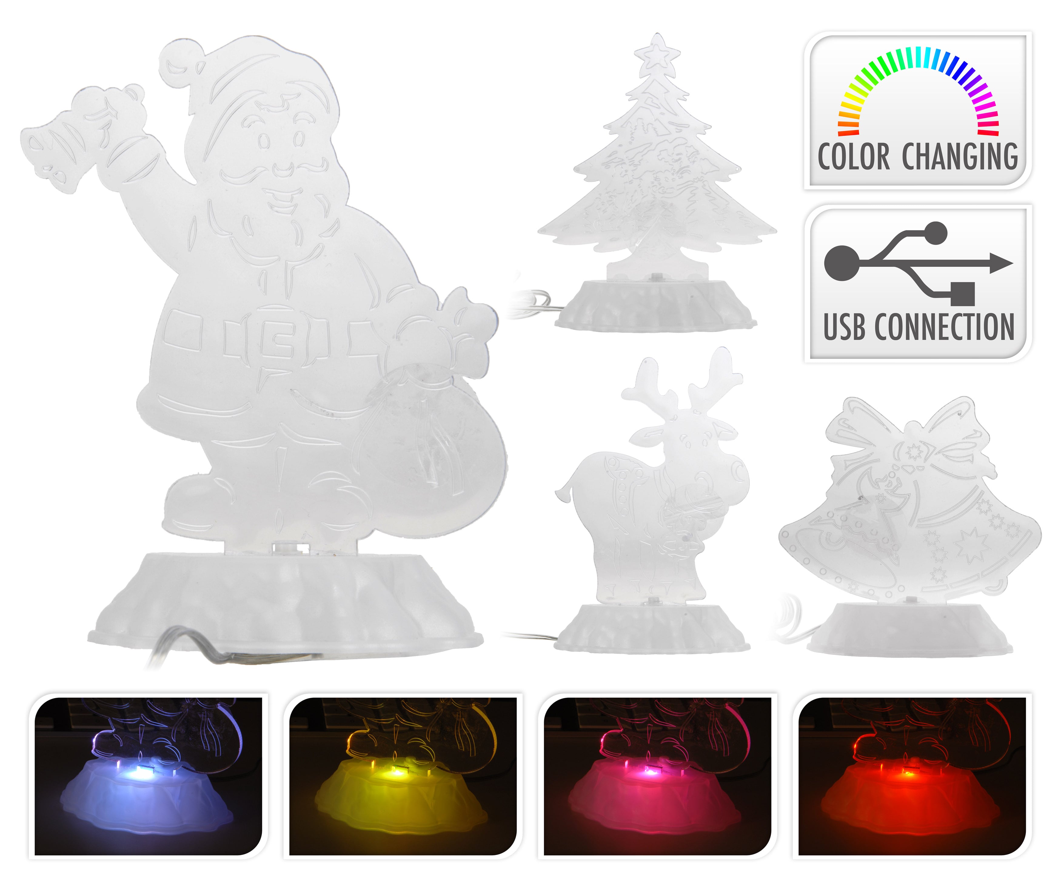 Коледни светещи фигури LED сменящи се цветове