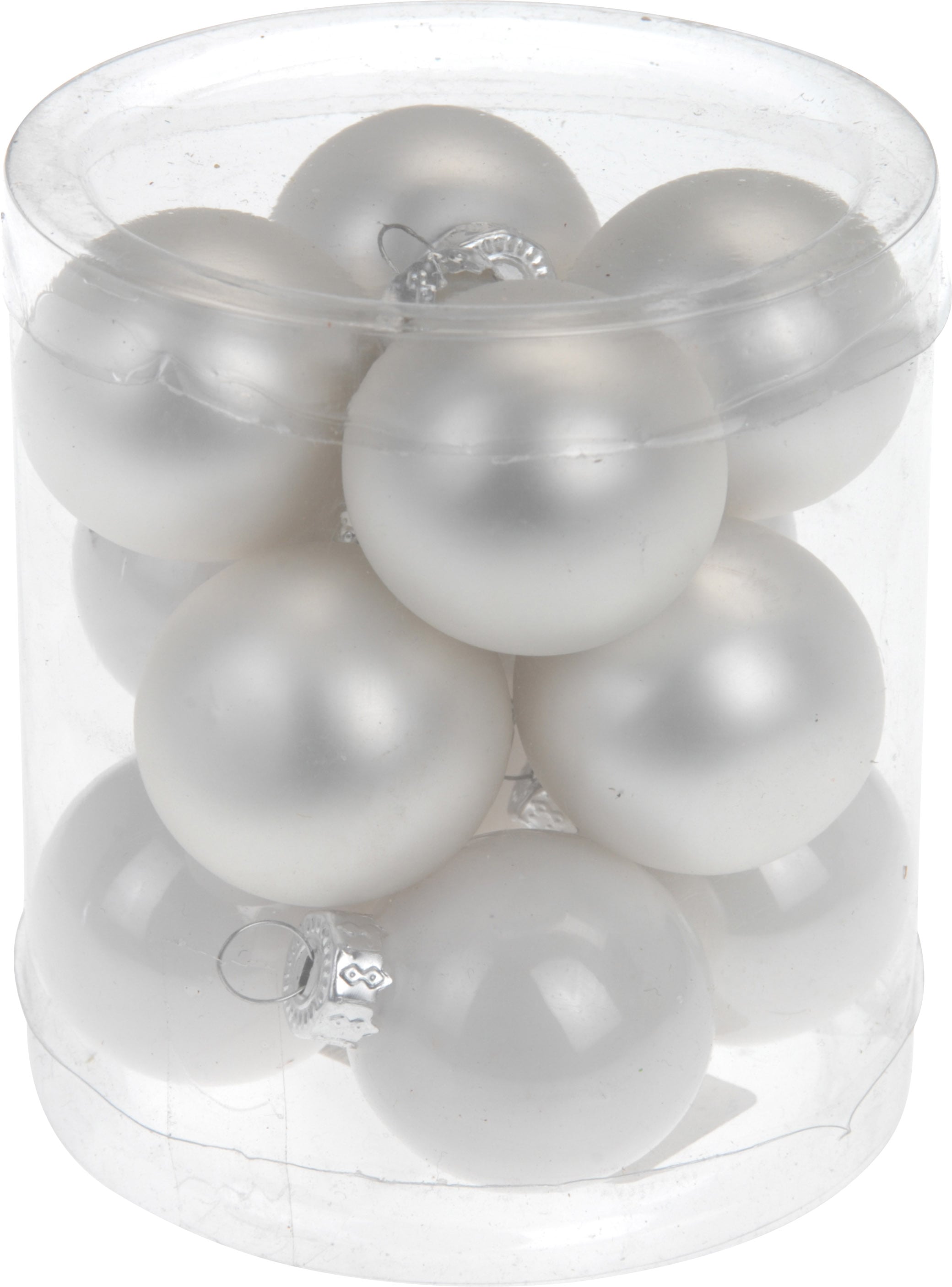 Коледни топки бели 12 броя по 30мм