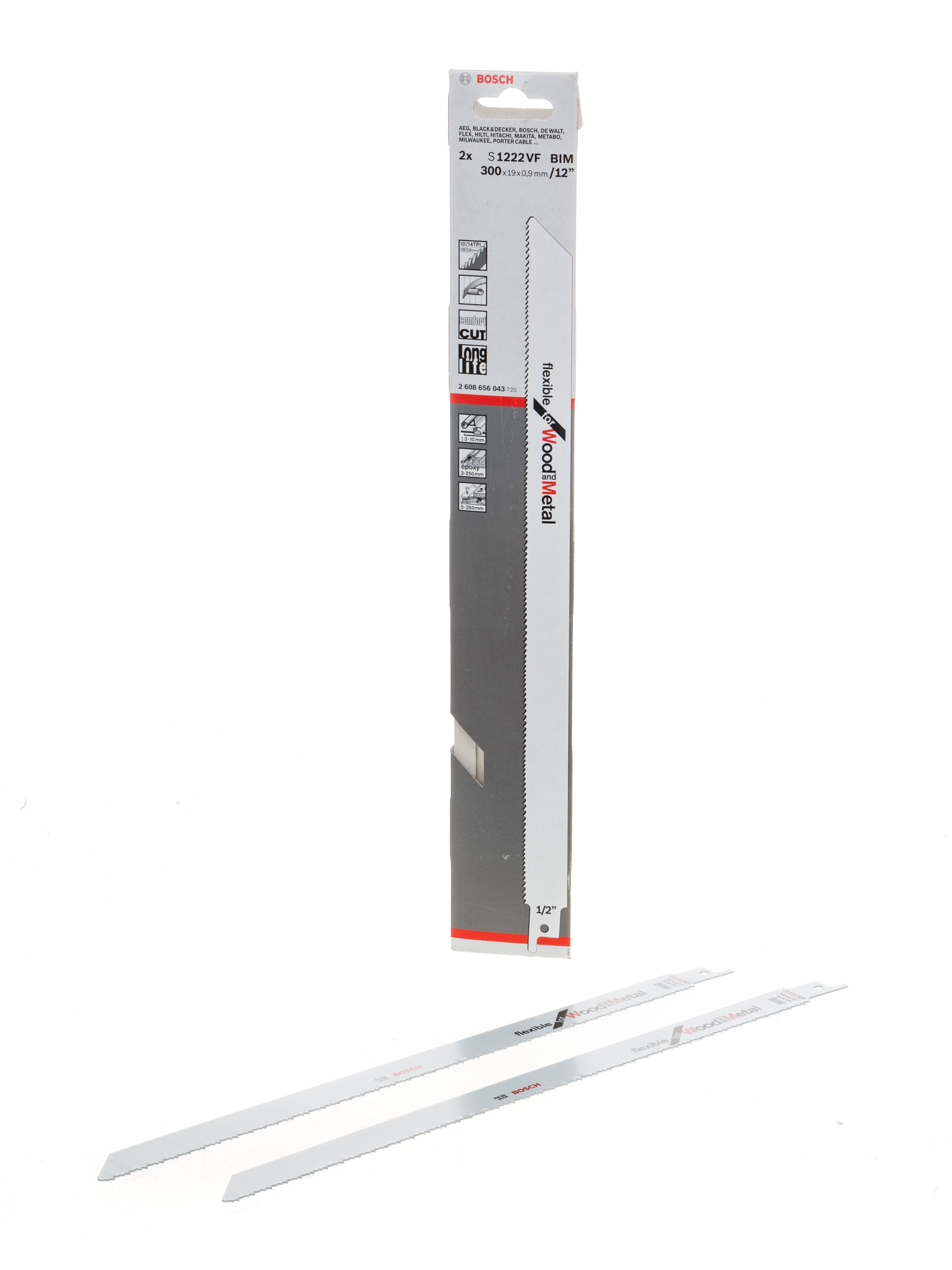 Нож за саблен трион за дърво и метал Bosch S1222VF BIM 300мм