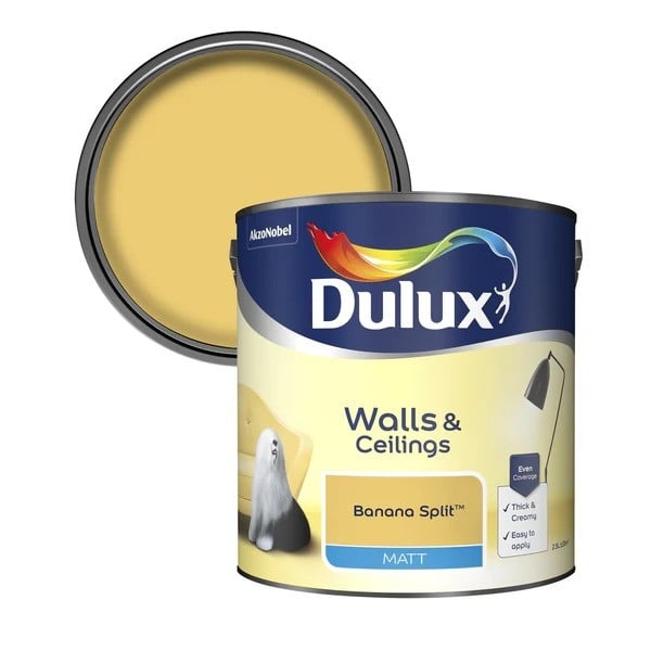Интериорна боя за стени и тавани Dulux Matt Banana Split 2,5л 