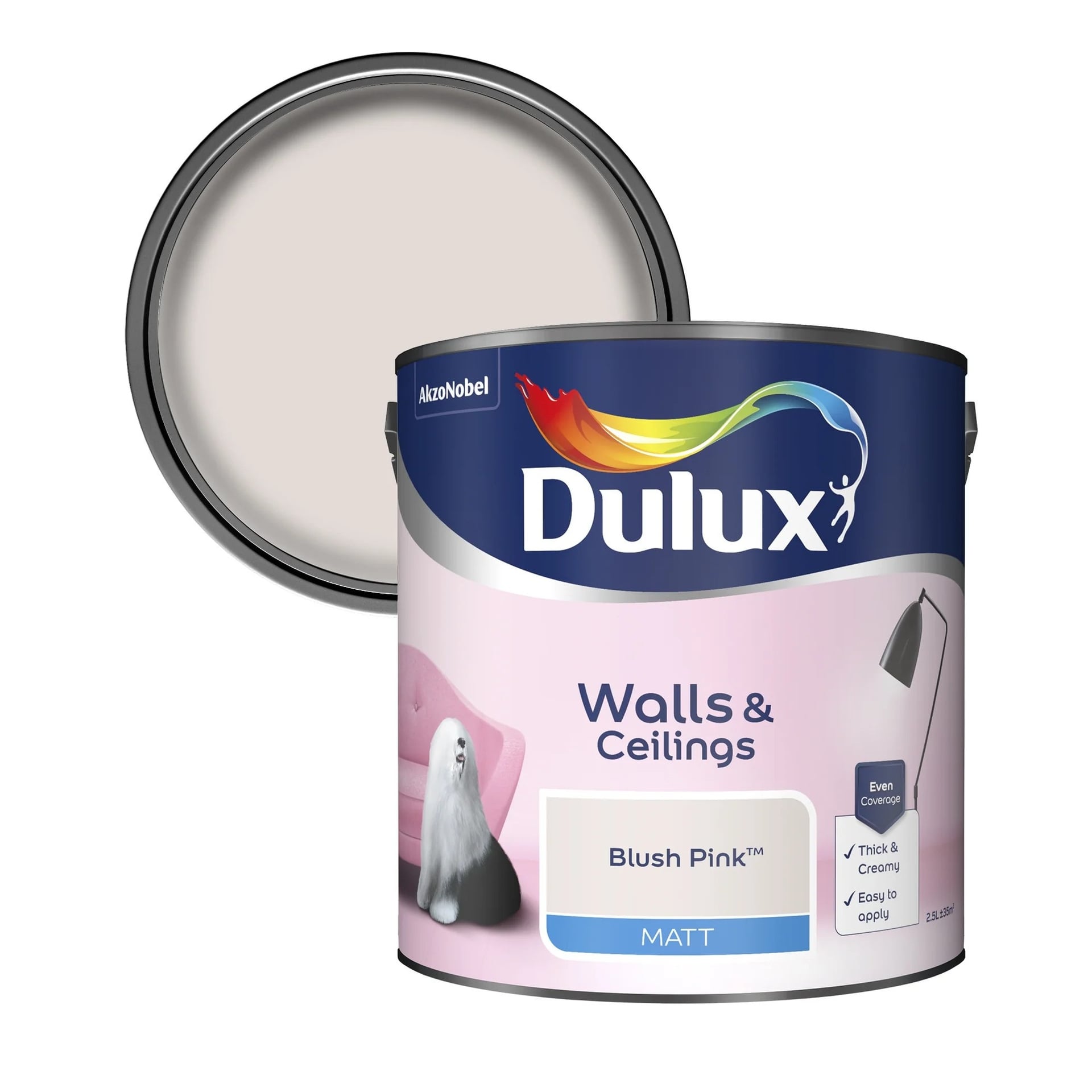 Интериорна боя за стени и тавани Dulux Matt Blush Pink 2,5л