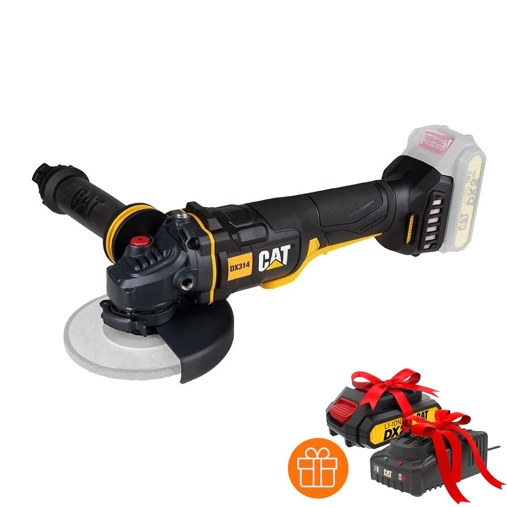 Акумулаторен ъглошлайф CAT DX314B 18V 125 мм с батерия и зарядно